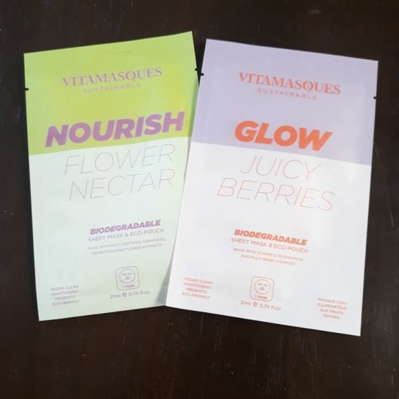 🔥3/$30 Vitamasques Nourish Flower Nectar Glow Juicy Berries Biodegradable Masks - Picture 3 of 13